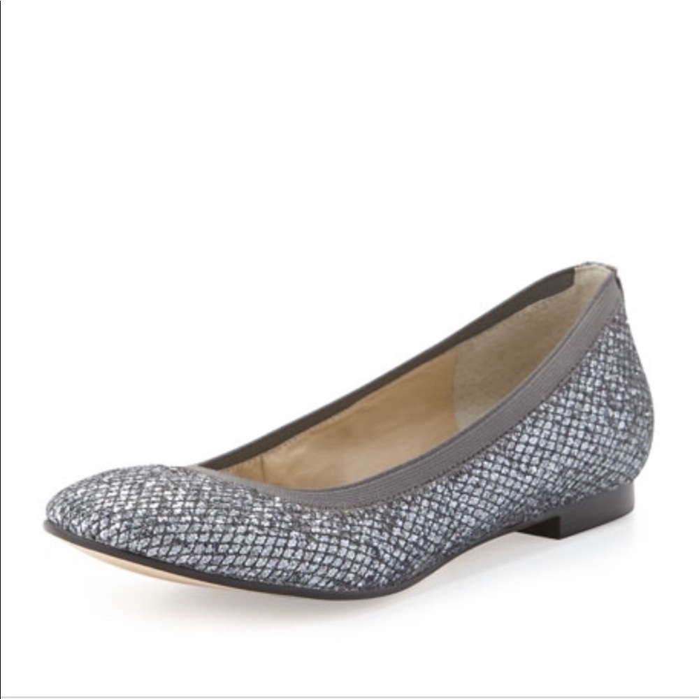 Andrew Stevens Amira Glitter Flats Pewter 8.5